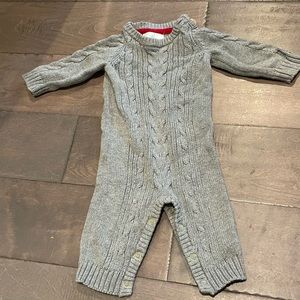 Cloud island target grey sweater romper playsuit newborn NB knit